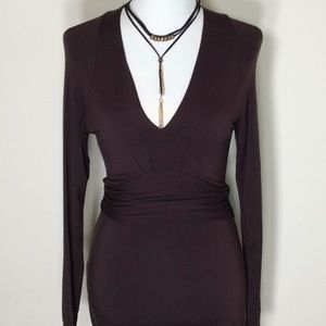 The Limited Brown V-Neck Dress